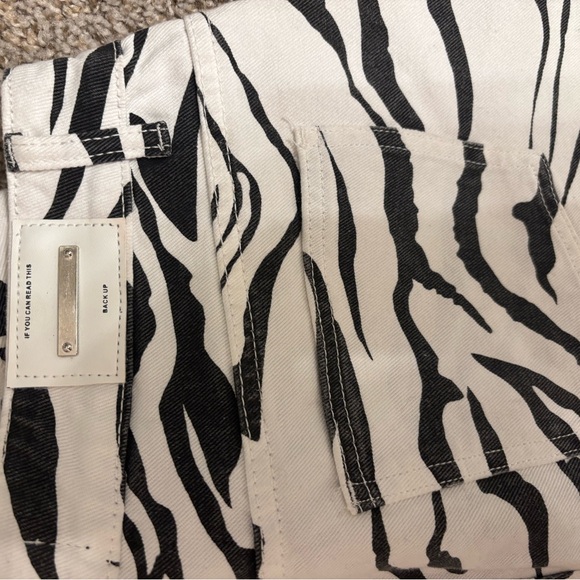 AKIRA Black and White Zebra Print Wide Leg Jeans - Picture 9 of 10